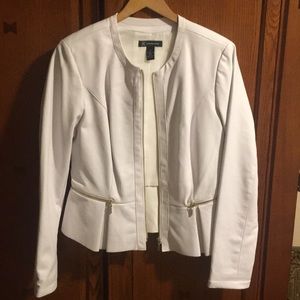 White Faux Leather Pepelum Jacket